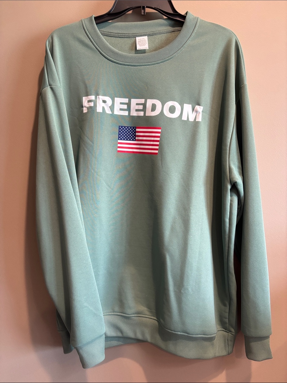 Freedom Graphic Crewneck Sweatshirt - Teal Green